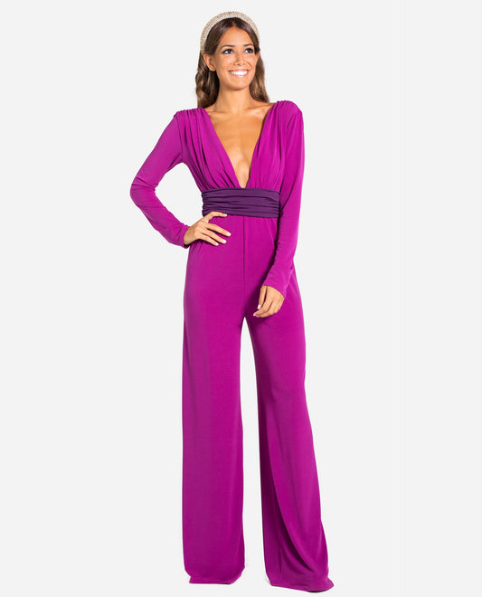 MONO MRS CLACK | Mono pantalón largo magenta elegante | Monos largos invitadas THE-ARE