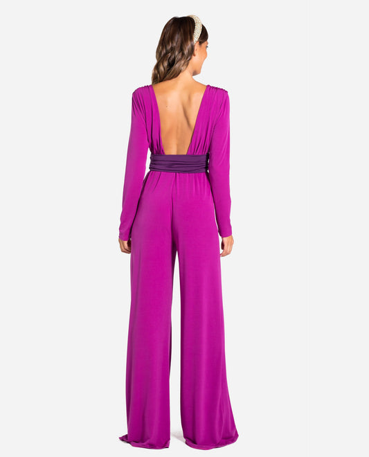 MONO MRS CLACK | Mono pantalón largo magenta elegante | Monos largos invitadas THE-ARE