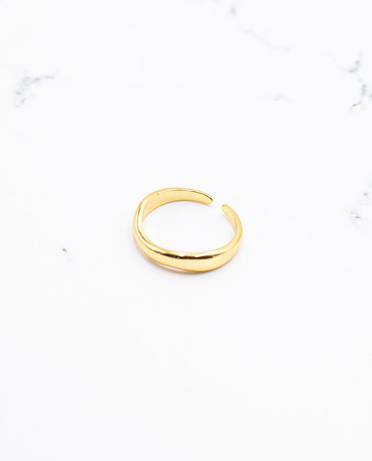 Anillo liso fino de plata 925 bañada en oro | Joyitas THE-ARE