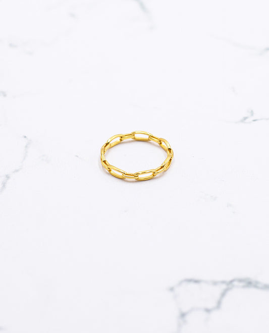 Anillo efecto eslabones plata 925 bañada en oro | Joyitas THE-ARE