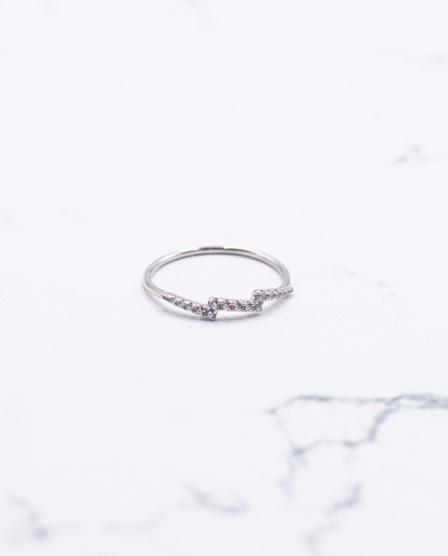 Anillo rayo con circonitas plata 925 | Joyitas THE-ARE