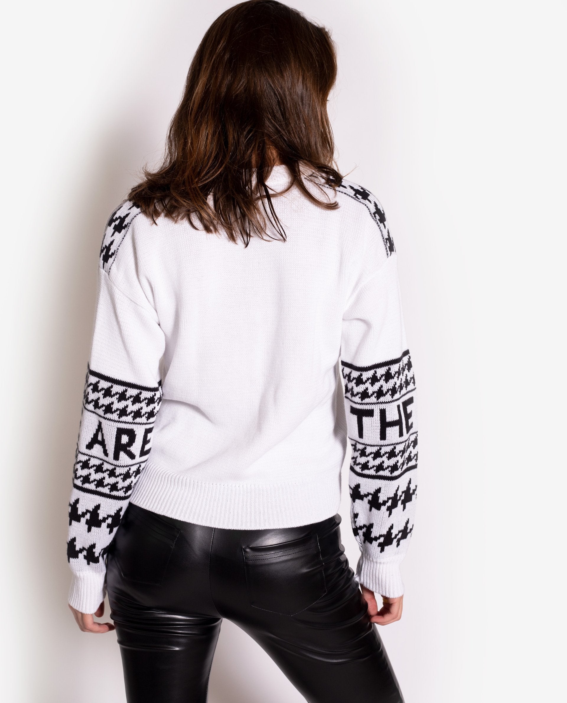 JERSEY OSLO | Jersey blanco y negro estampado abstracto mujer | Jerseys THE-ARE