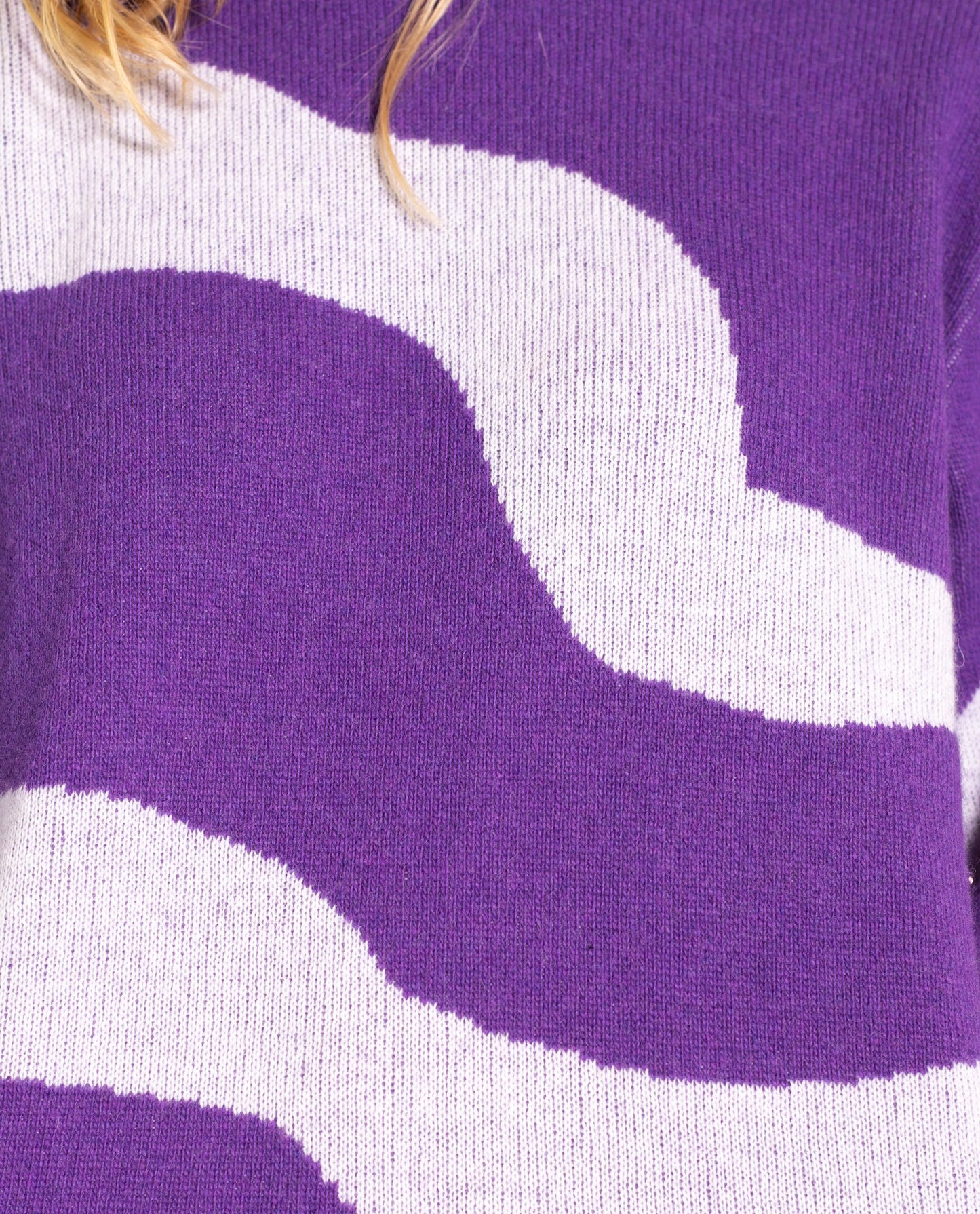 JERSEY MOONCHILD #THREE | Jersey estampado rayas morado | Jerseys de mujer THE-ARE