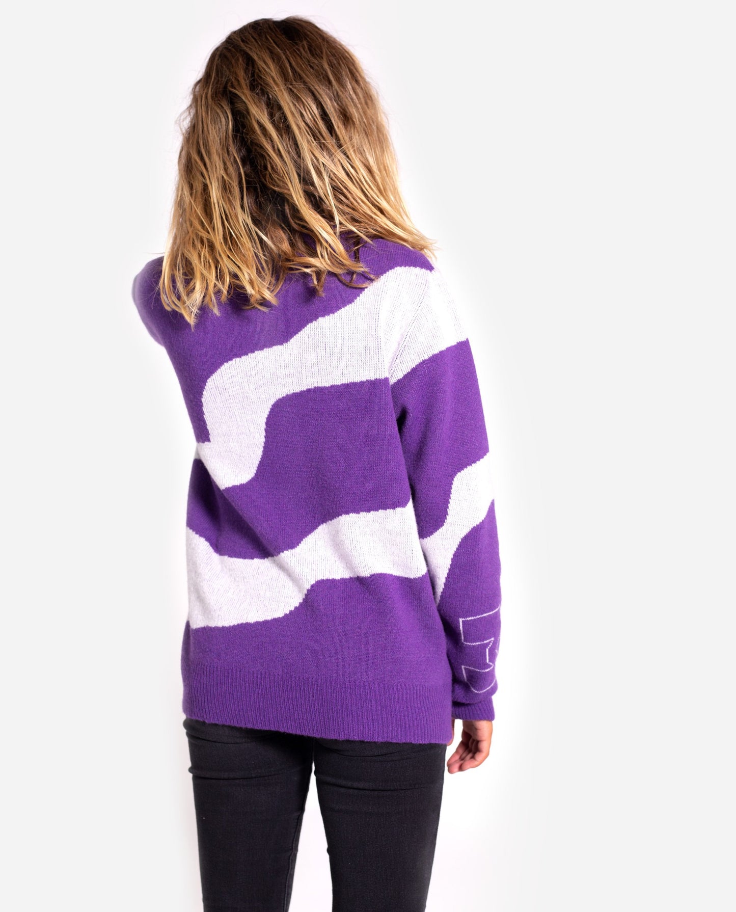 JERSEY MOONCHILD #THREE | Jersey estampado rayas morado | Jerseys de mujer THE-ARE