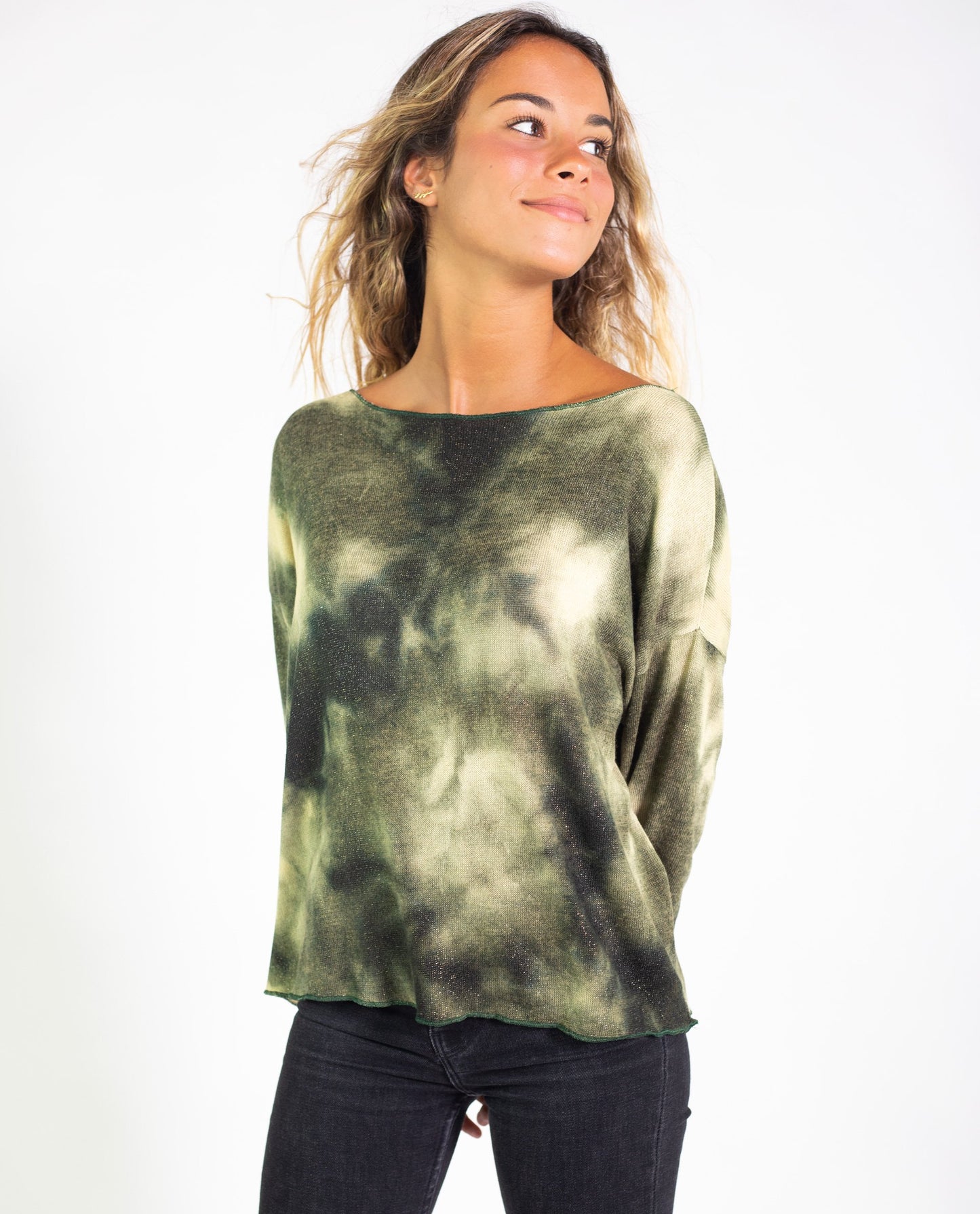 SUÉTER RAINFOREST | Jersey tie dye verde oversize | Jeseys finos mujer THE-ARE