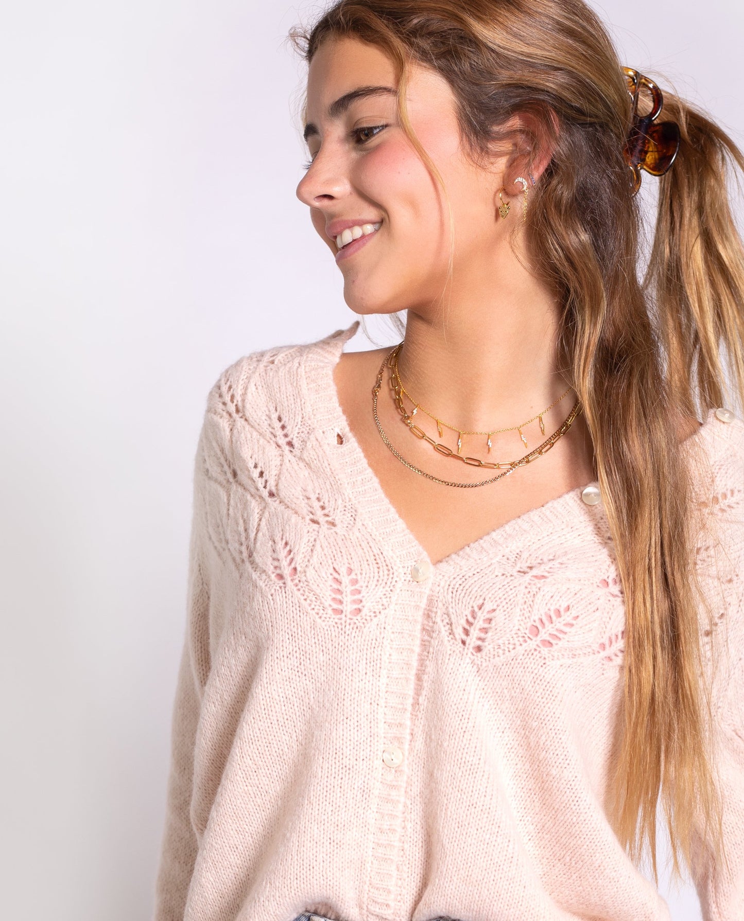 Collar con rayos pequeños y circonitas | Joyitas THE-ARE