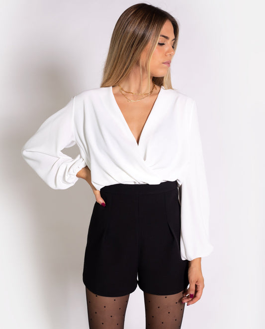 SHORT IMPERIAL | Short negro con ribete lateral plata | Shorts fiesta THE-ARE