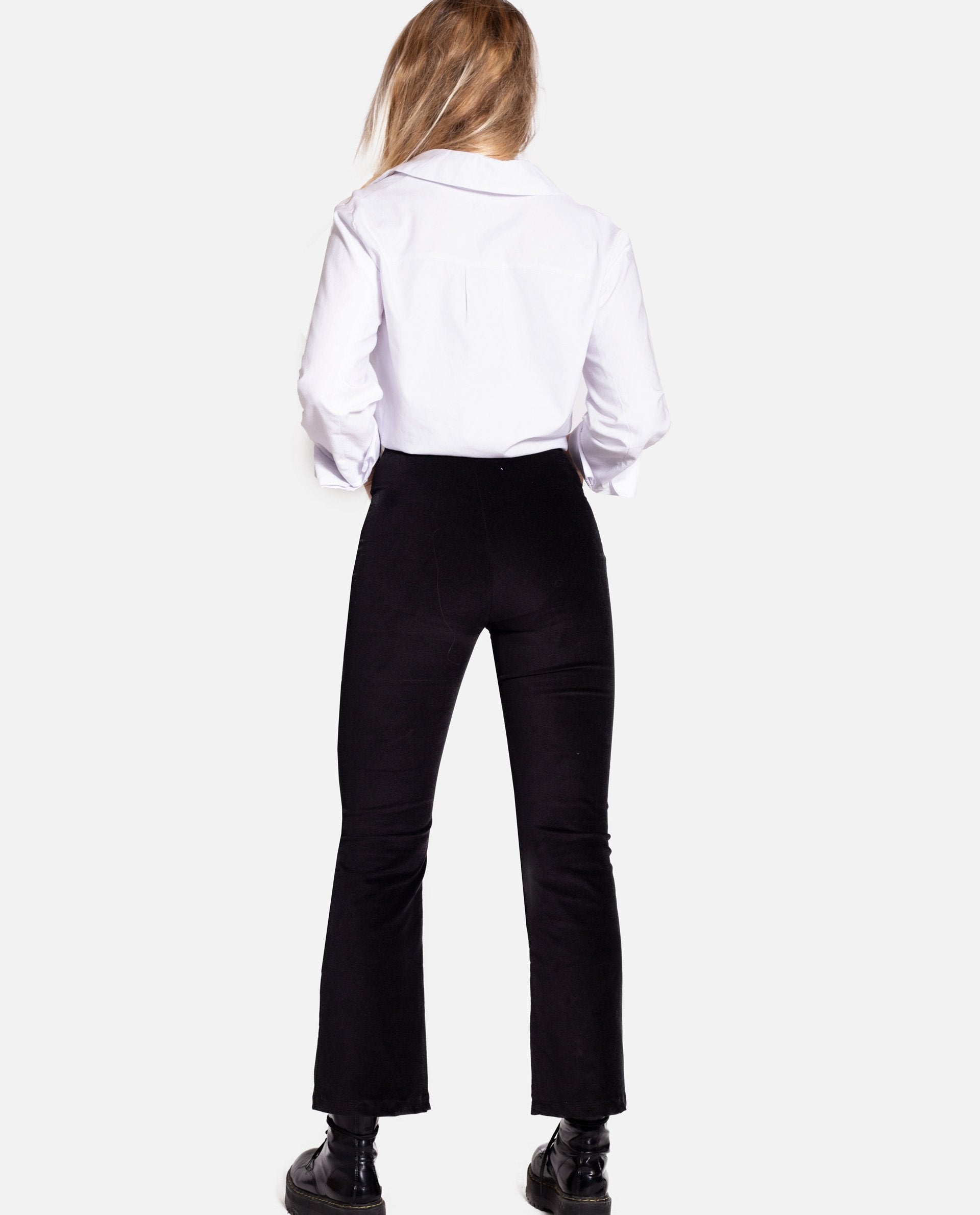 Pantalón piel melocotón negro mujer | Pantalones THE-ARE