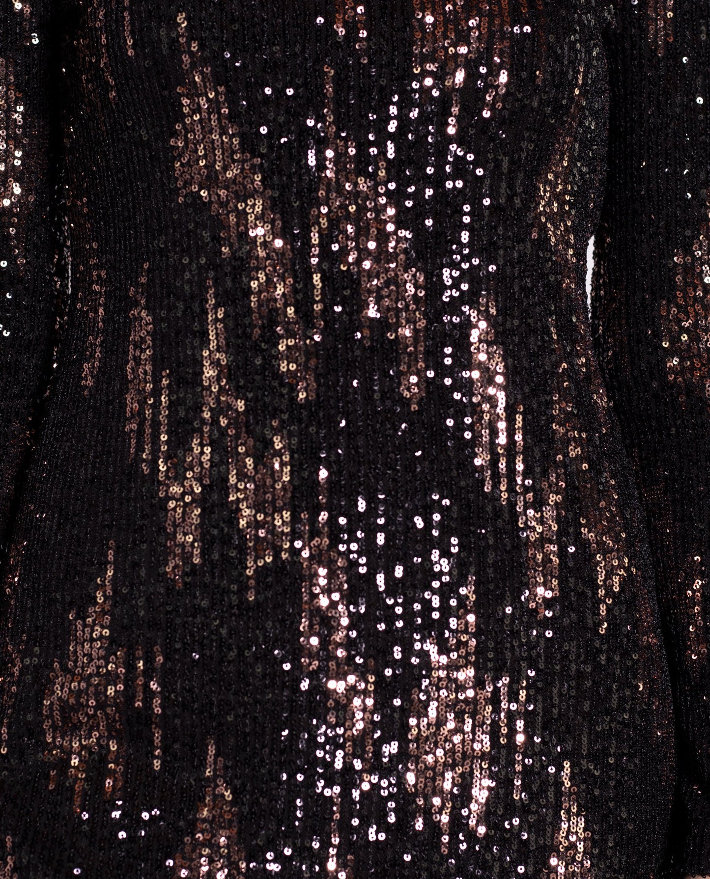 Vestido corto lentejuelas espalda descubierta y manga larga | THE-ARE